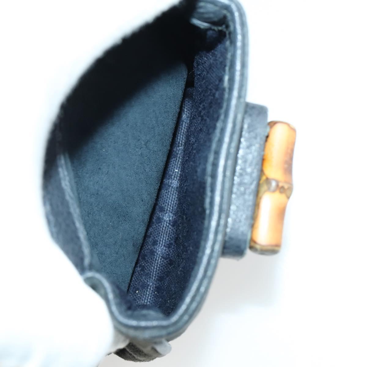 GUCCI Bamboo Backpack Suede Navy Gold 003 1705 0030 Auth 158464