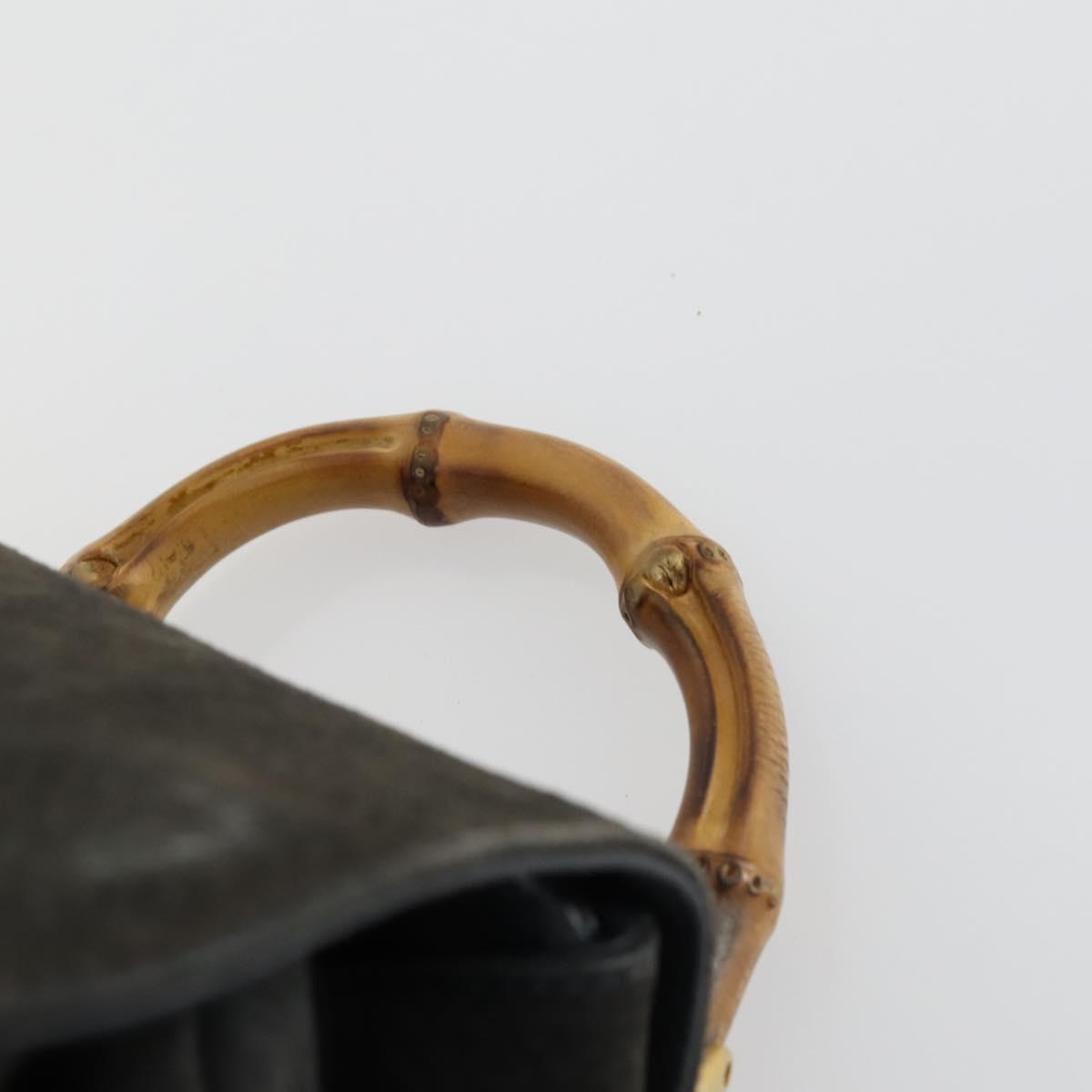 GUCCI Bamboo Backpack Suede Navy Gold 003 1705 0030 Auth 158464