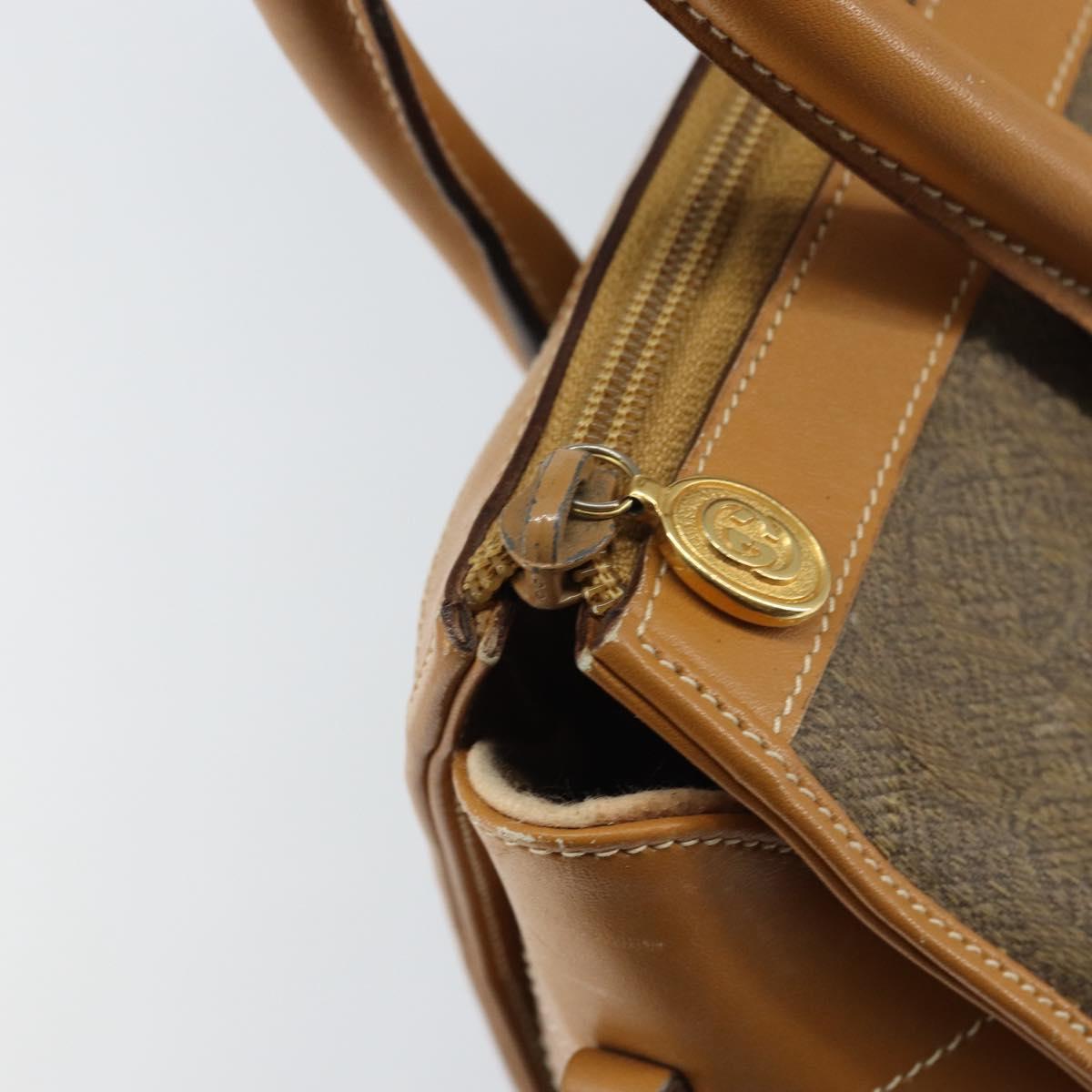 GUCCI Hand Bag Leather Beige Gold 002 58 0219 Auth 158470
