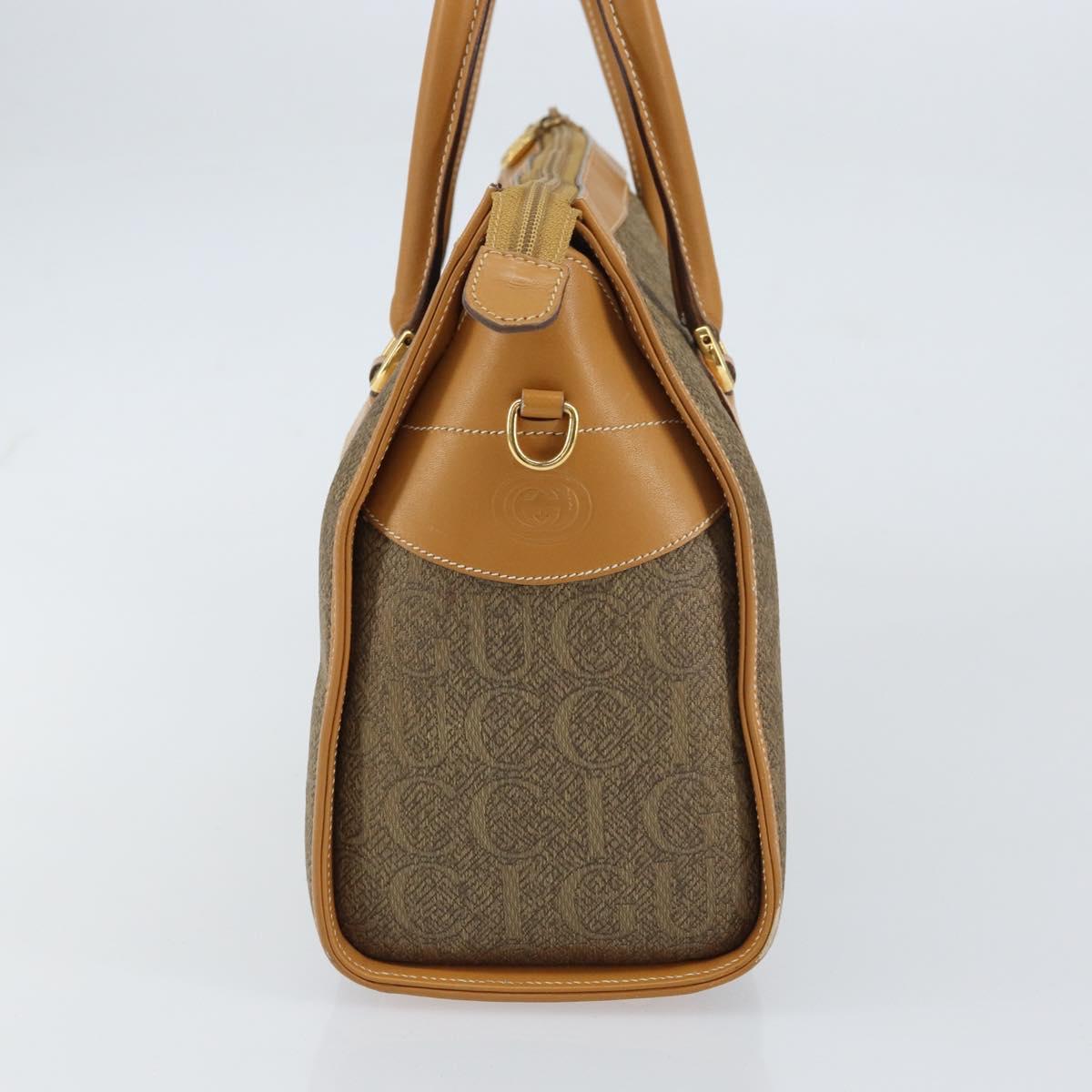 GUCCI Hand Bag Leather Beige Gold 002 58 0219 Auth 158470