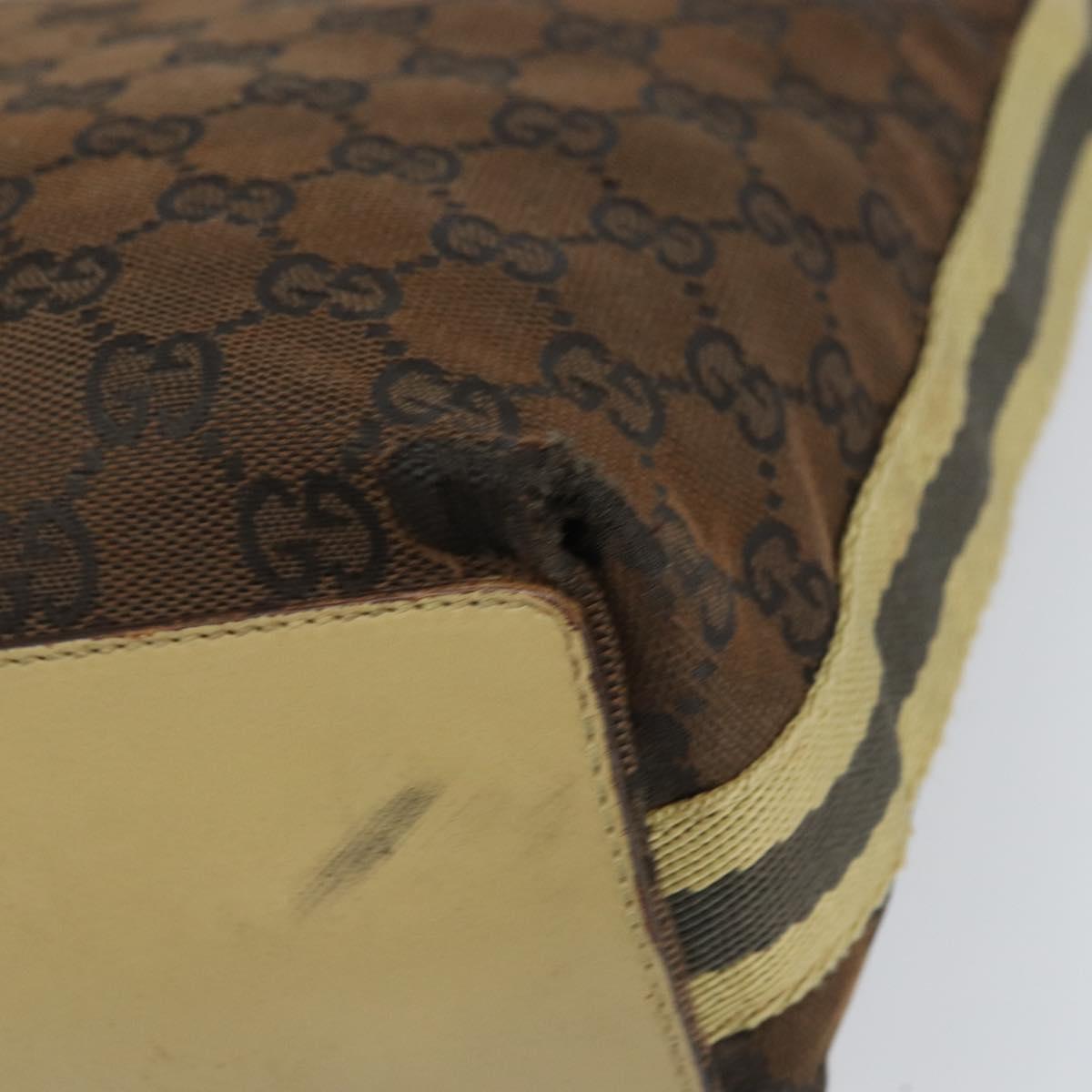 GUCCI GG Canvas Tote Bag Beige Gold 31244 Auth 158476