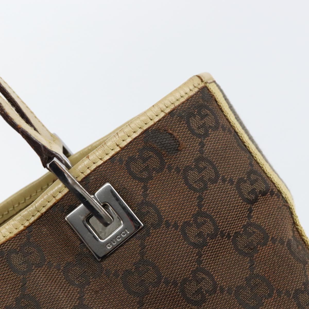 GUCCI GG Canvas Tote Bag Beige Gold 31244 Auth 158476
