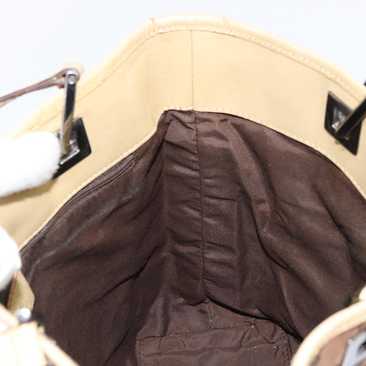 GUCCI GG Canvas Tote Bag Beige Gold 31244 Auth 158476