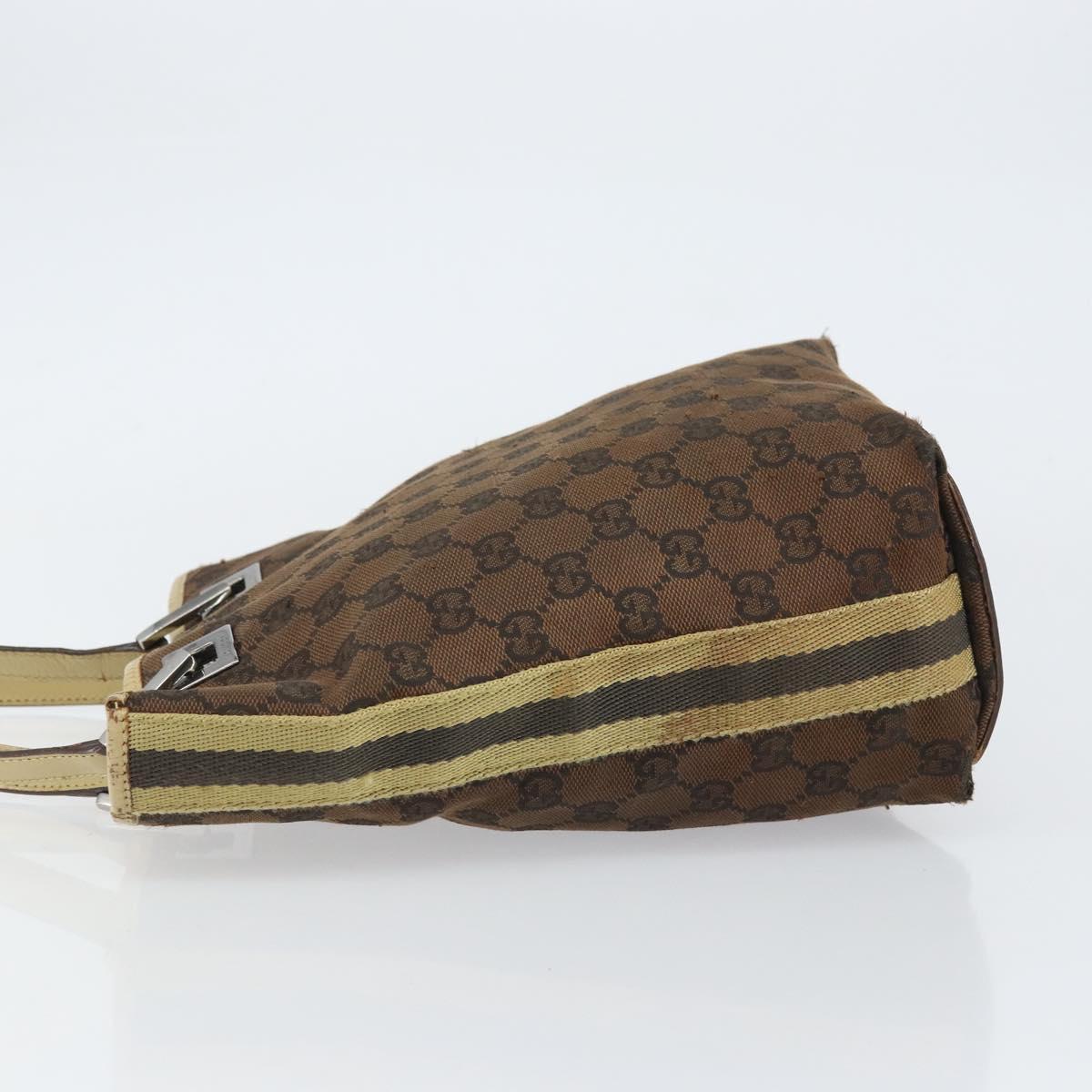 GUCCI GG Canvas Tote Bag Beige Gold 31244 Auth 158476