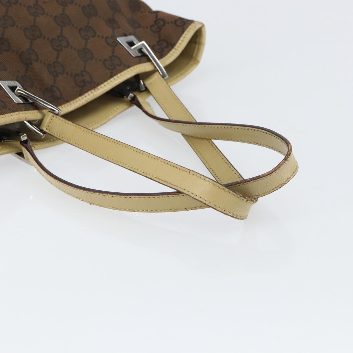 GUCCI GG Canvas Tote Bag Beige Gold 31244 Auth 158476