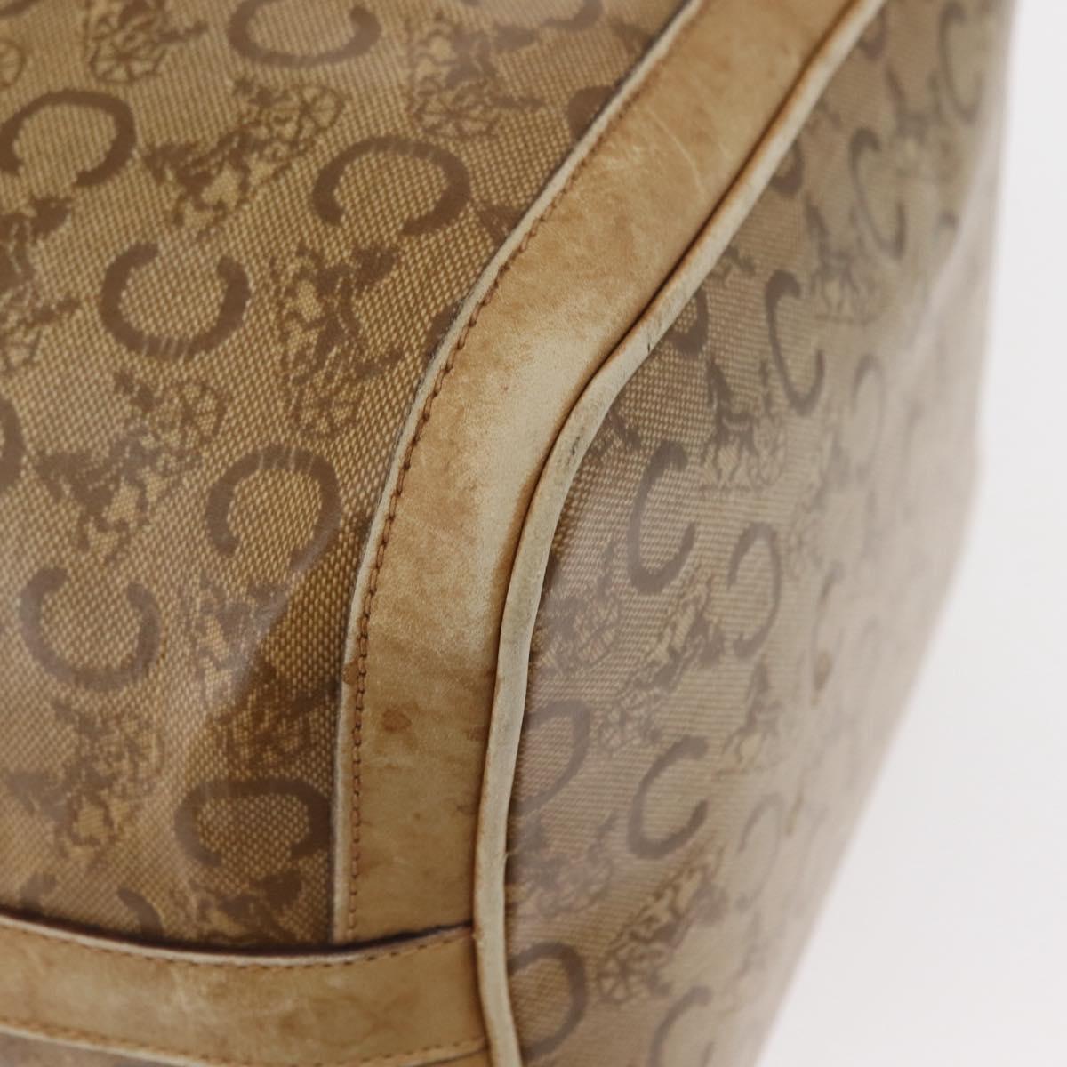 CELINE C Sulky Shoulder Bag PVC Beige Gold Auth 158480