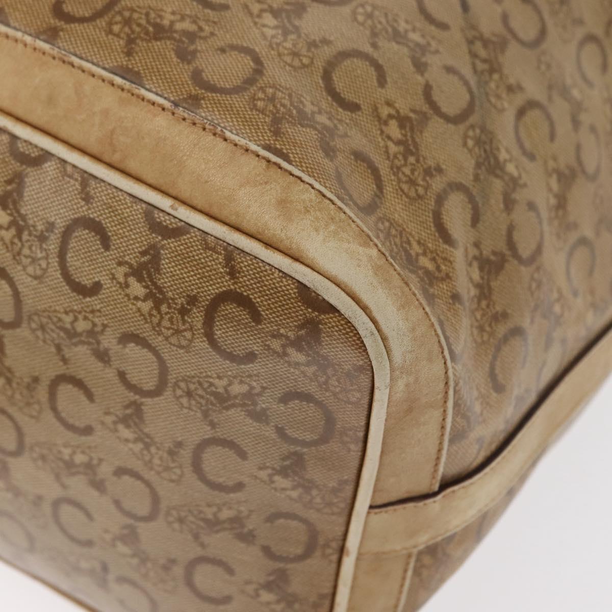 CELINE C Sulky Shoulder Bag PVC Beige Gold Auth 158480
