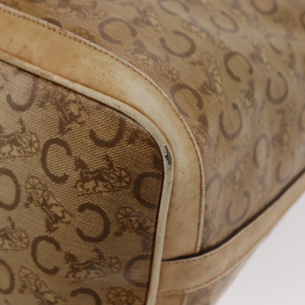 CELINE C Sulky Shoulder Bag PVC Beige Gold Auth 158480