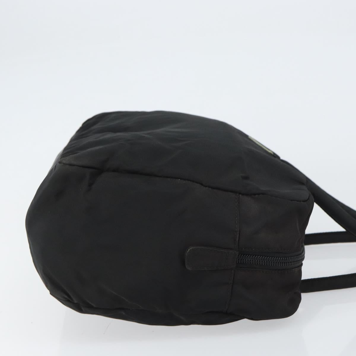 PRADA Hand Bag Nylon Black Silver Auth 158483