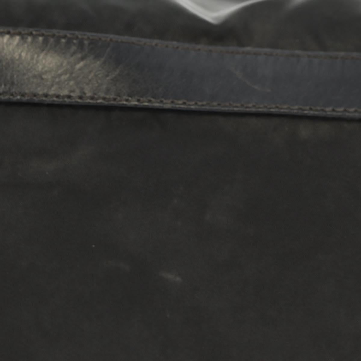 PRADA Shoulder Bag Nylon Silver Black Auth 158486