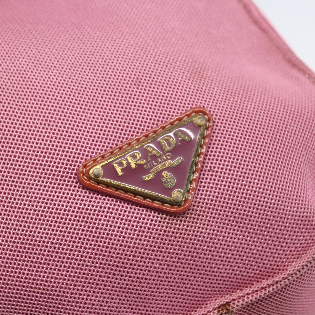 PRADA Tote Bag Canvas Pink Auth 158495
