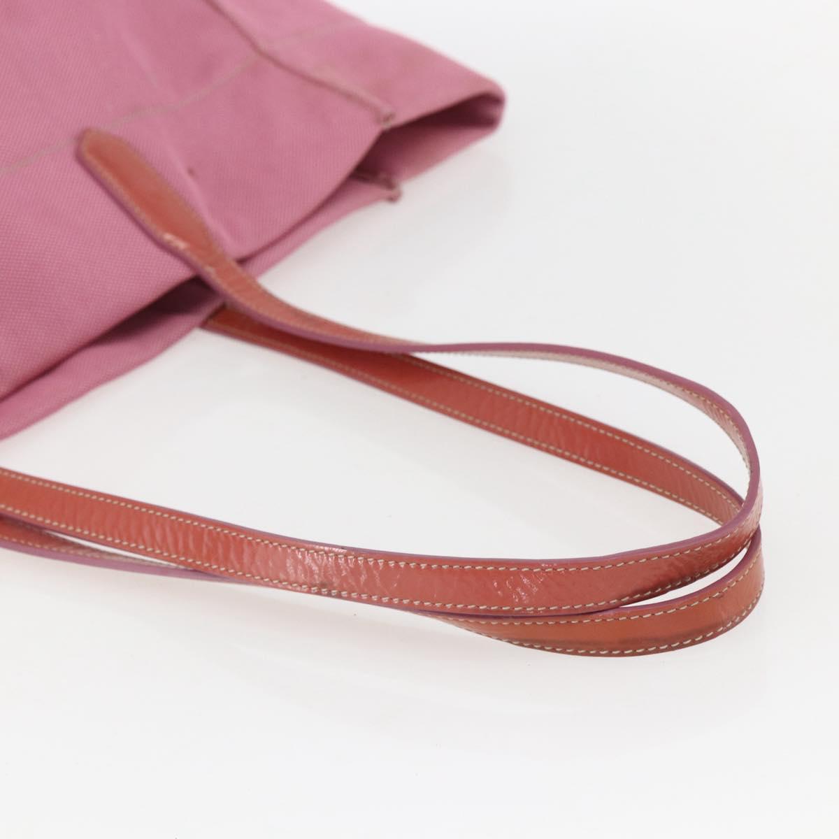 PRADA Tote Bag Canvas Pink Auth 158495
