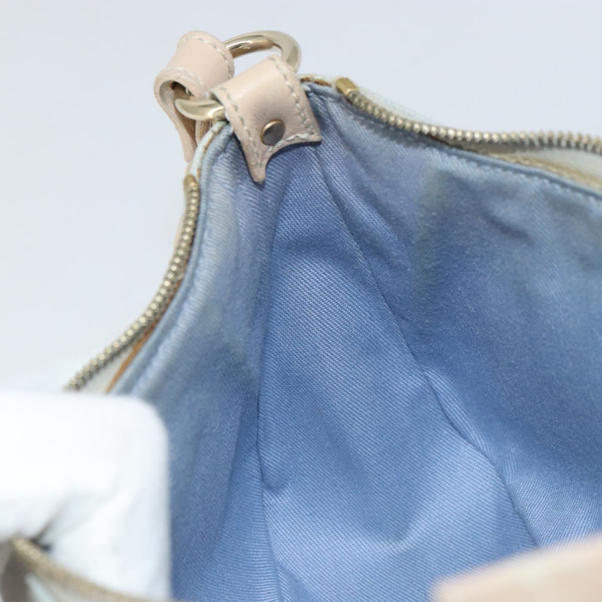 Salvatore Ferragamo Shoulder Bag Leather PVC Light Blue Gold Auth 158503