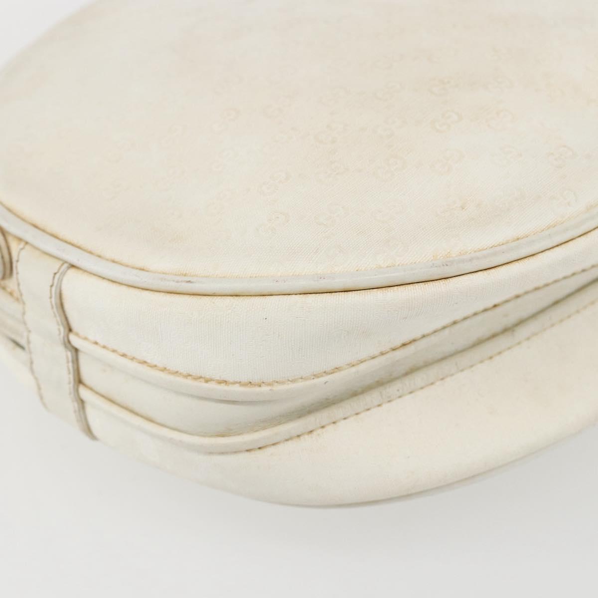 GUCCI Micro GG Supreme Shoulder Bag Leather White Gold 007 115 0088 Auth 158504