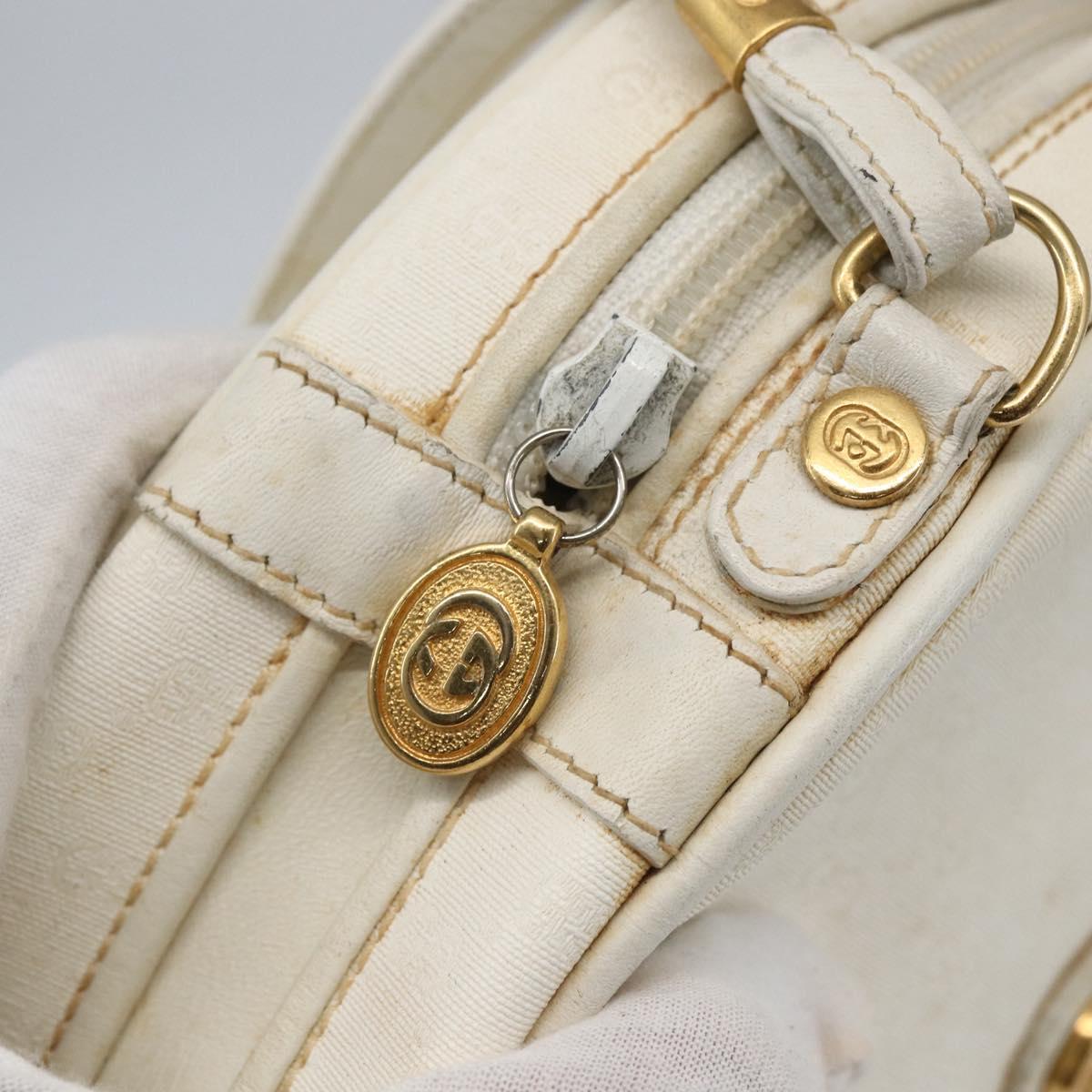 GUCCI Micro GG Supreme Shoulder Bag Leather White Gold 007 115 0088 Auth 158504