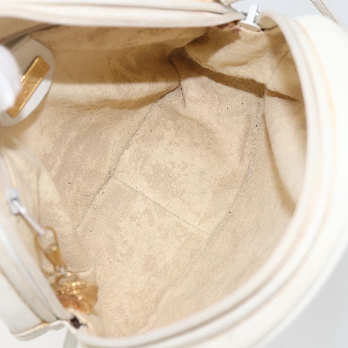 GUCCI Micro GG Supreme Shoulder Bag Leather White Gold 007 115 0088 Auth 158504