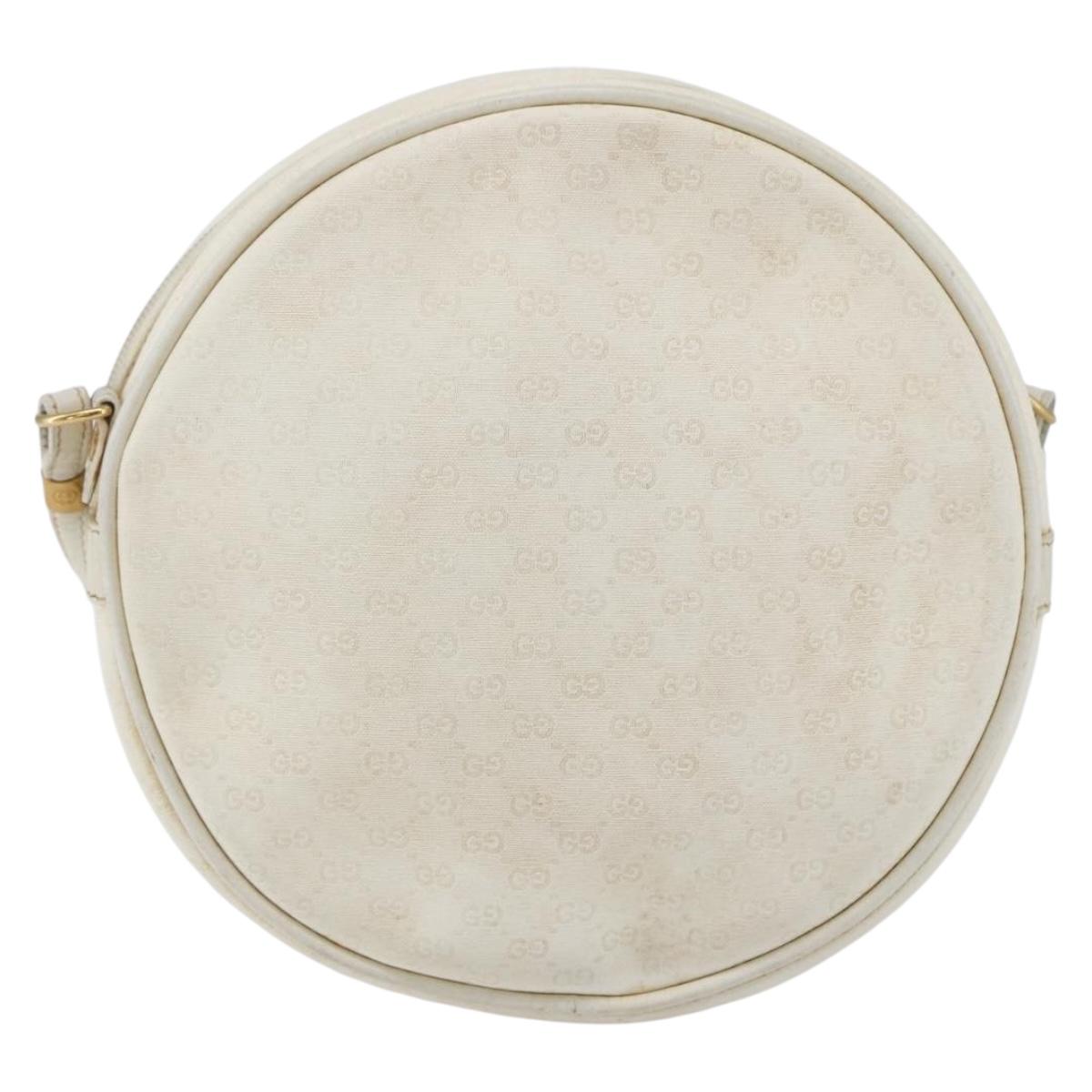 GUCCI Micro GG Supreme Shoulder Bag Leather White Gold 007 115 0088 Auth 158504