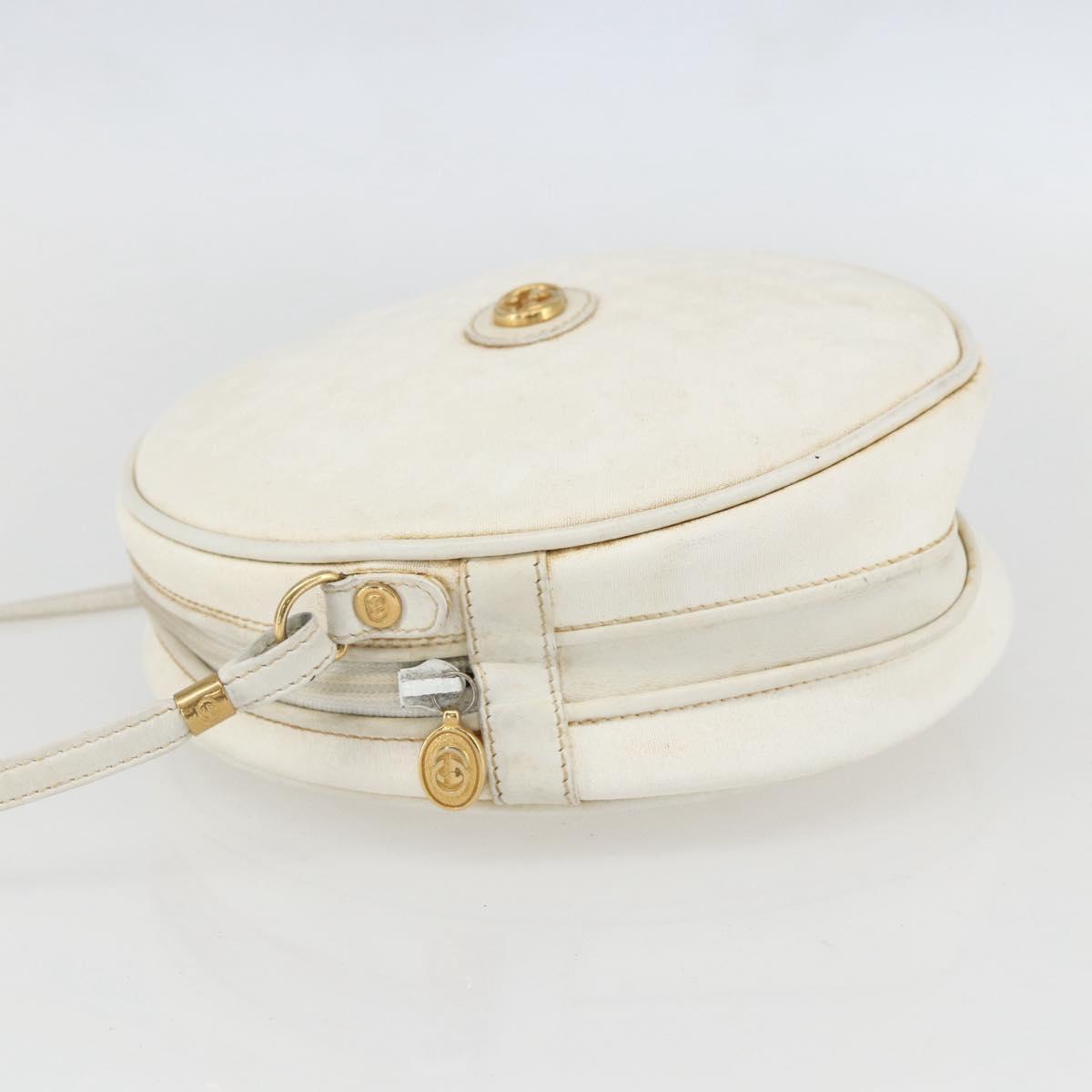 GUCCI Micro GG Supreme Shoulder Bag Leather White Gold 007 115 0088 Auth 158504