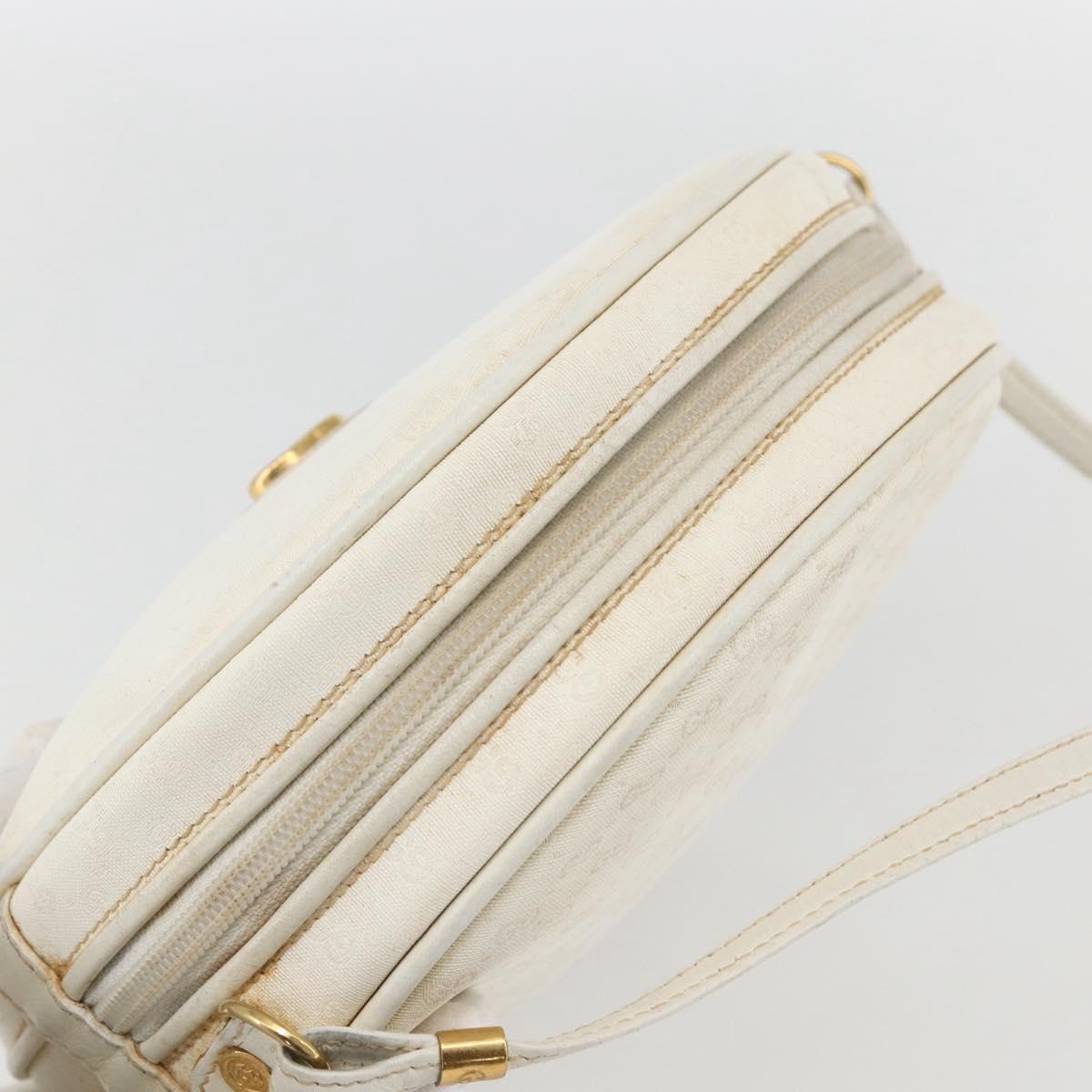 GUCCI Micro GG Supreme Shoulder Bag Leather White Gold 007 115 0088 Auth 158504