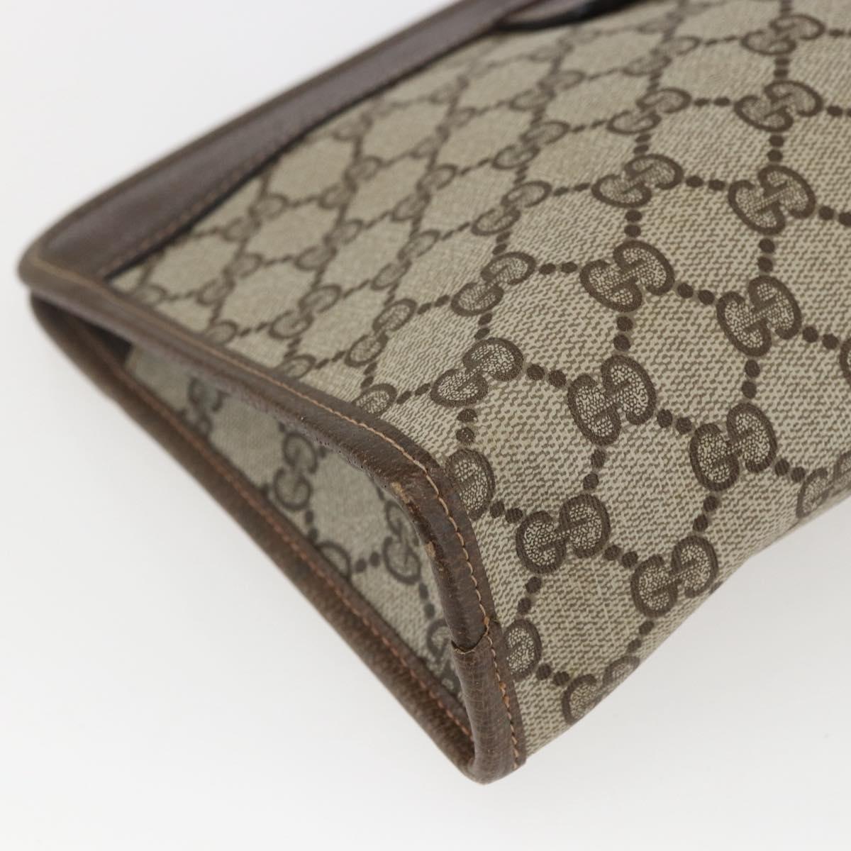 GUCCI GG Supreme Clutch Bag PVC Beige 67 039 5465 Auth 158505