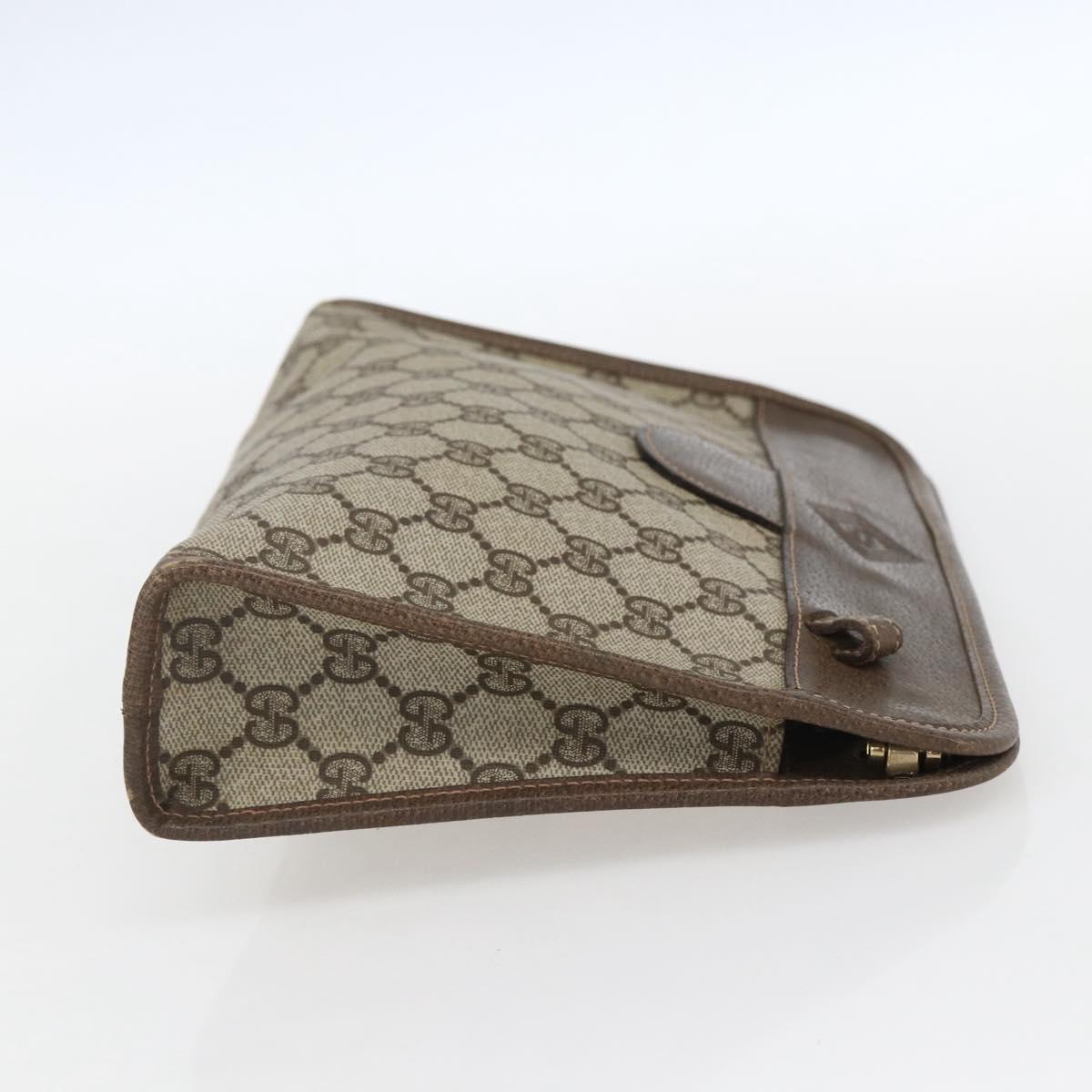 GUCCI GG Supreme Clutch Bag PVC Beige 67 039 5465 Auth 158505