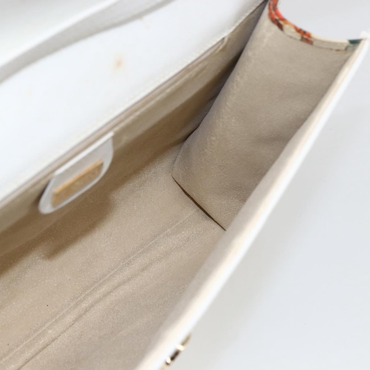 GUCCI Flora Shoulder Bag Canvas Beige Gold Auth 158509