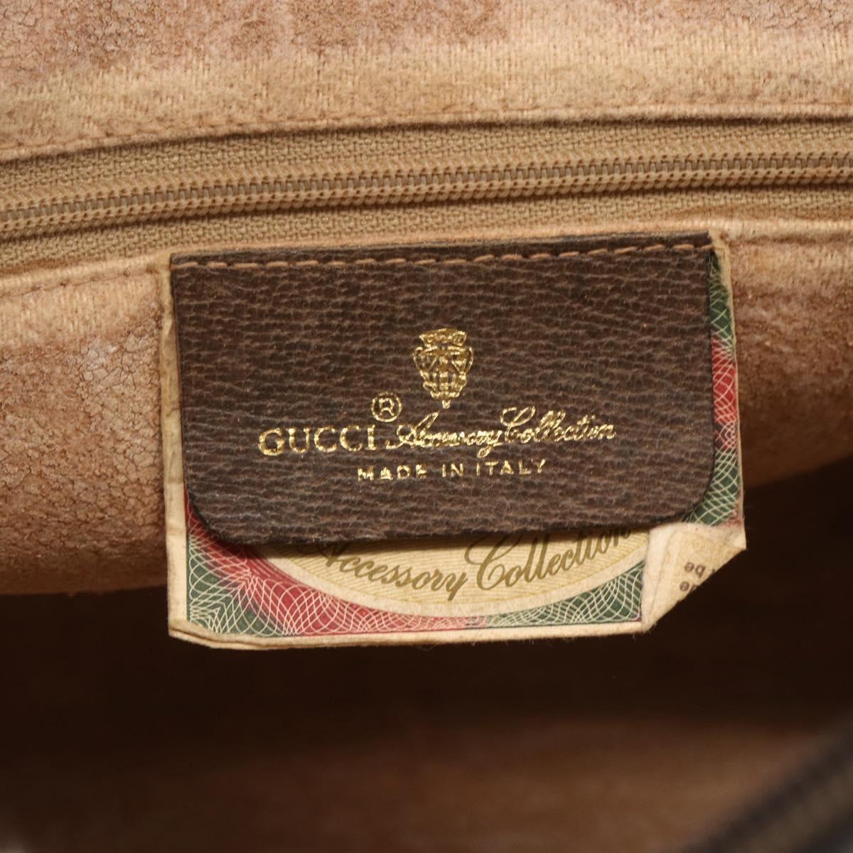 GUCCI GG Supreme Web Sherry Line Bag PVC Beige Gold 68 02 005 Auth 158512