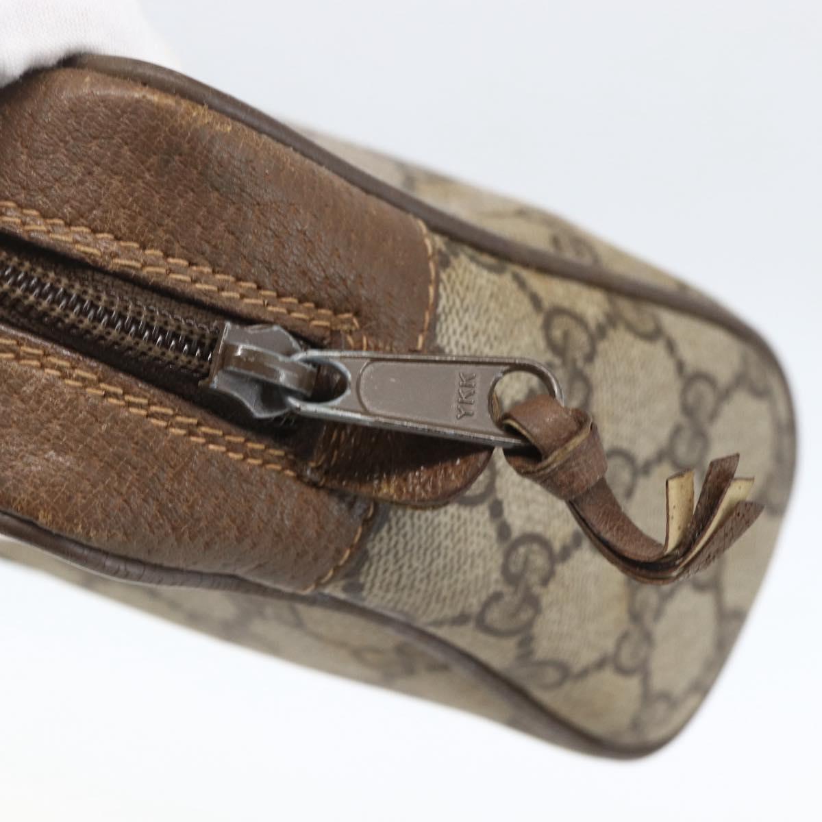 GUCCI GG Supreme Web Sherry Line Clutch Bag PVC Beige Gold 89 01 012 Auth 158514