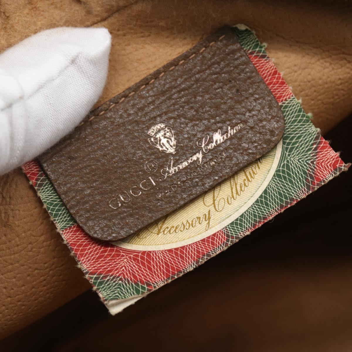 GUCCI GG Supreme Web Sherry Line Clutch Bag PVC Beige Gold 89 01 034 Auth 158515