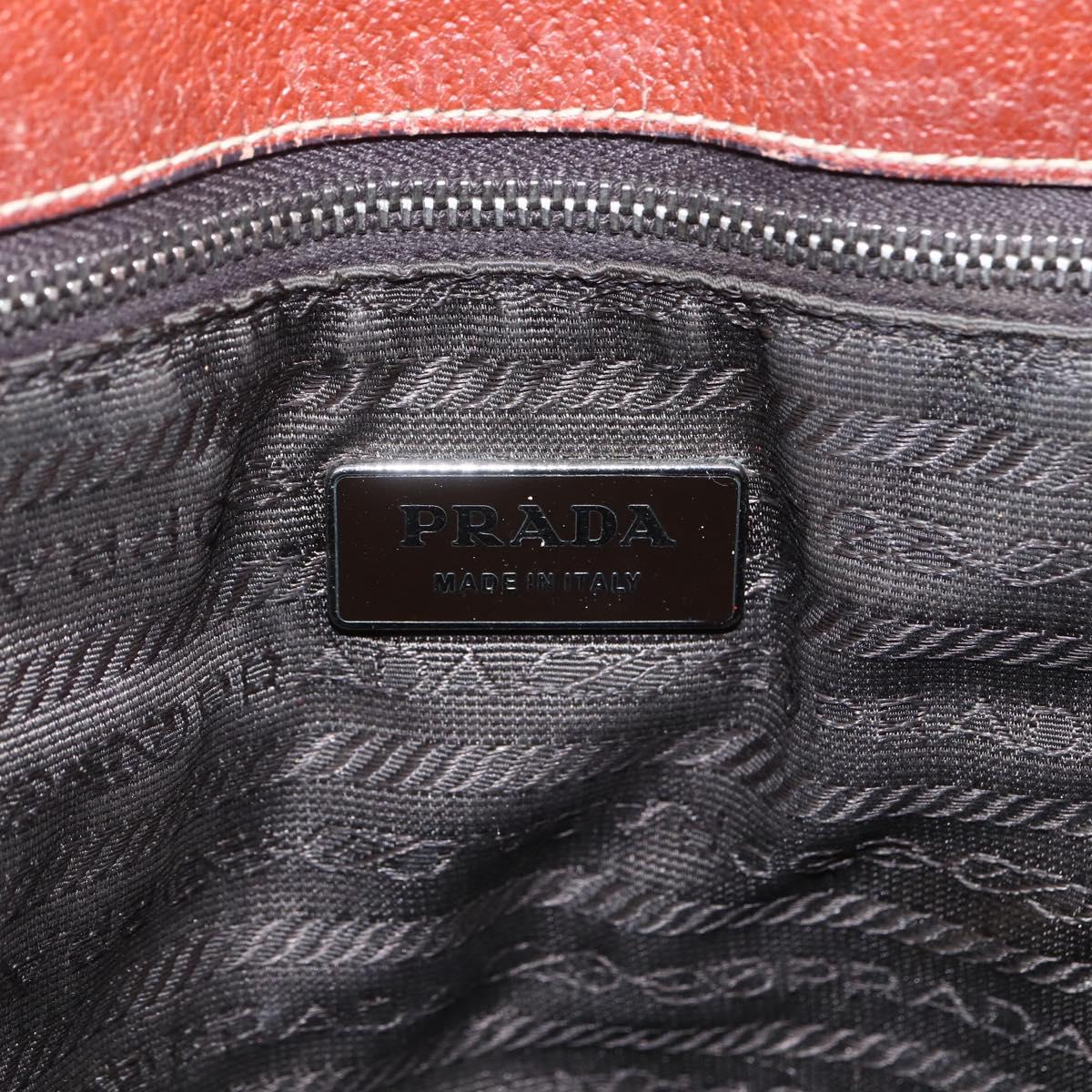 PRADA Tote Bag Canvas Beige Silver Auth 158525