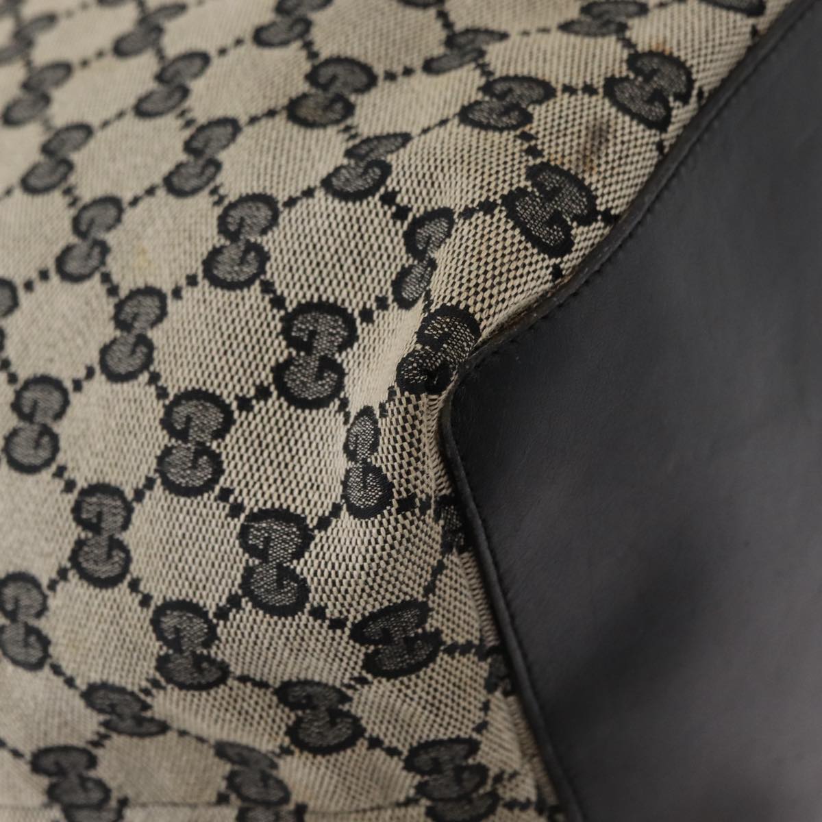 GUCCI GG Canvas Tote Bag Navy Gold 002 1097 3444 Auth 158526