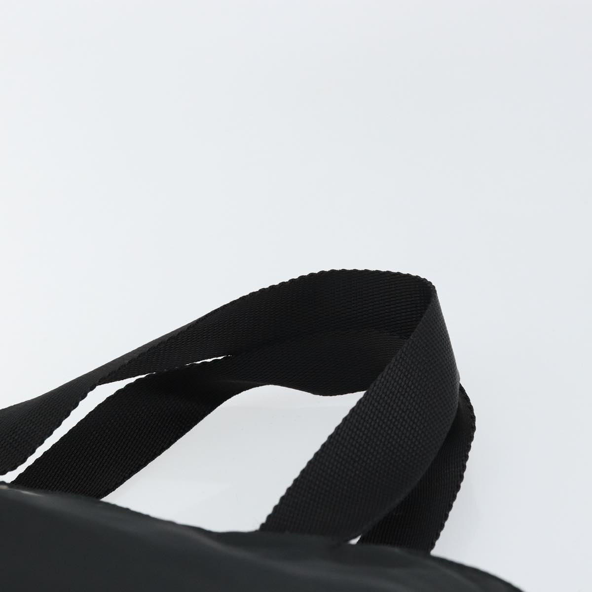 PRADA Tote Bag Nylon Black Silver Auth 158528