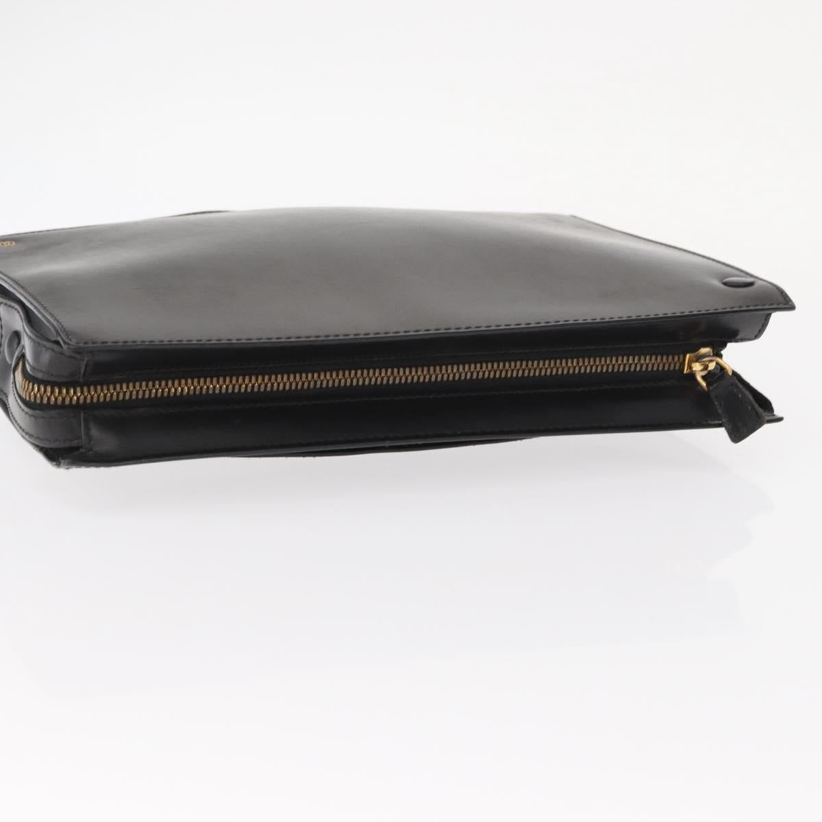 CARTIER Clutch Bag Leather 2 Set Black Bordeaux Auth 158537
