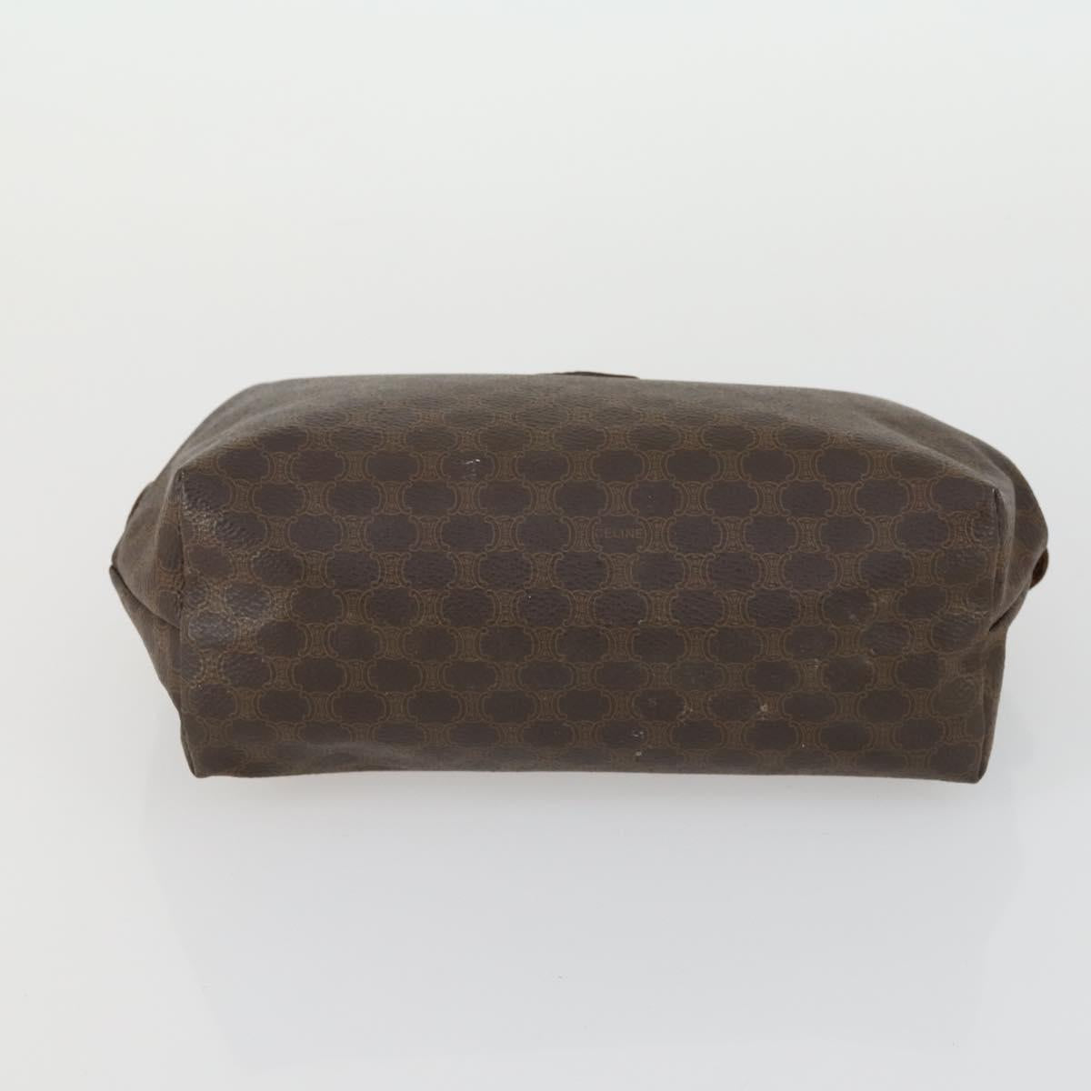 CELINE Macadam Canvas Clutch Bag PVC Leather 2 Set Brown Auth 158538