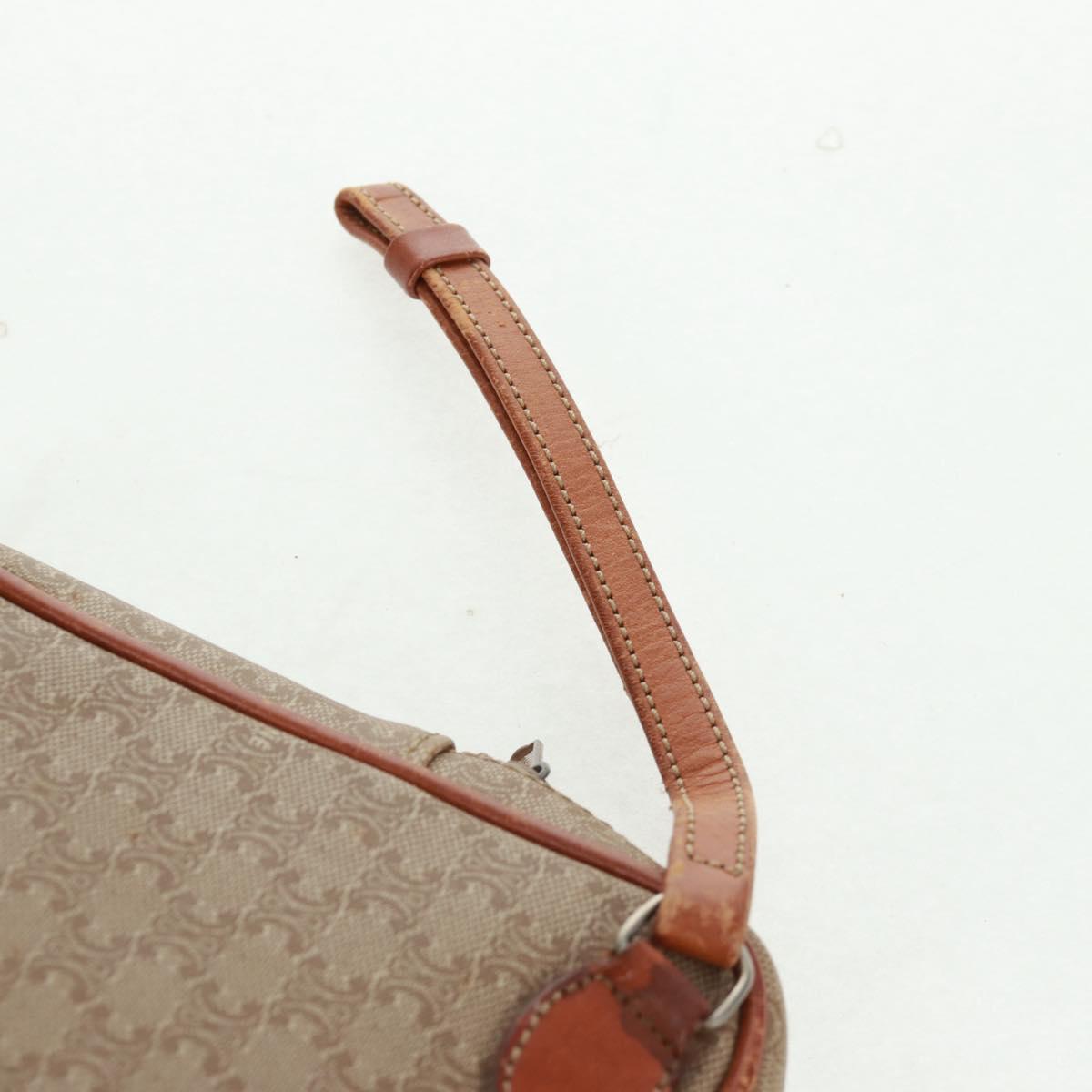 CELINE Macadam Canvas Bag PVC Leather Suede 3 Set Beige Orange Auth 158541