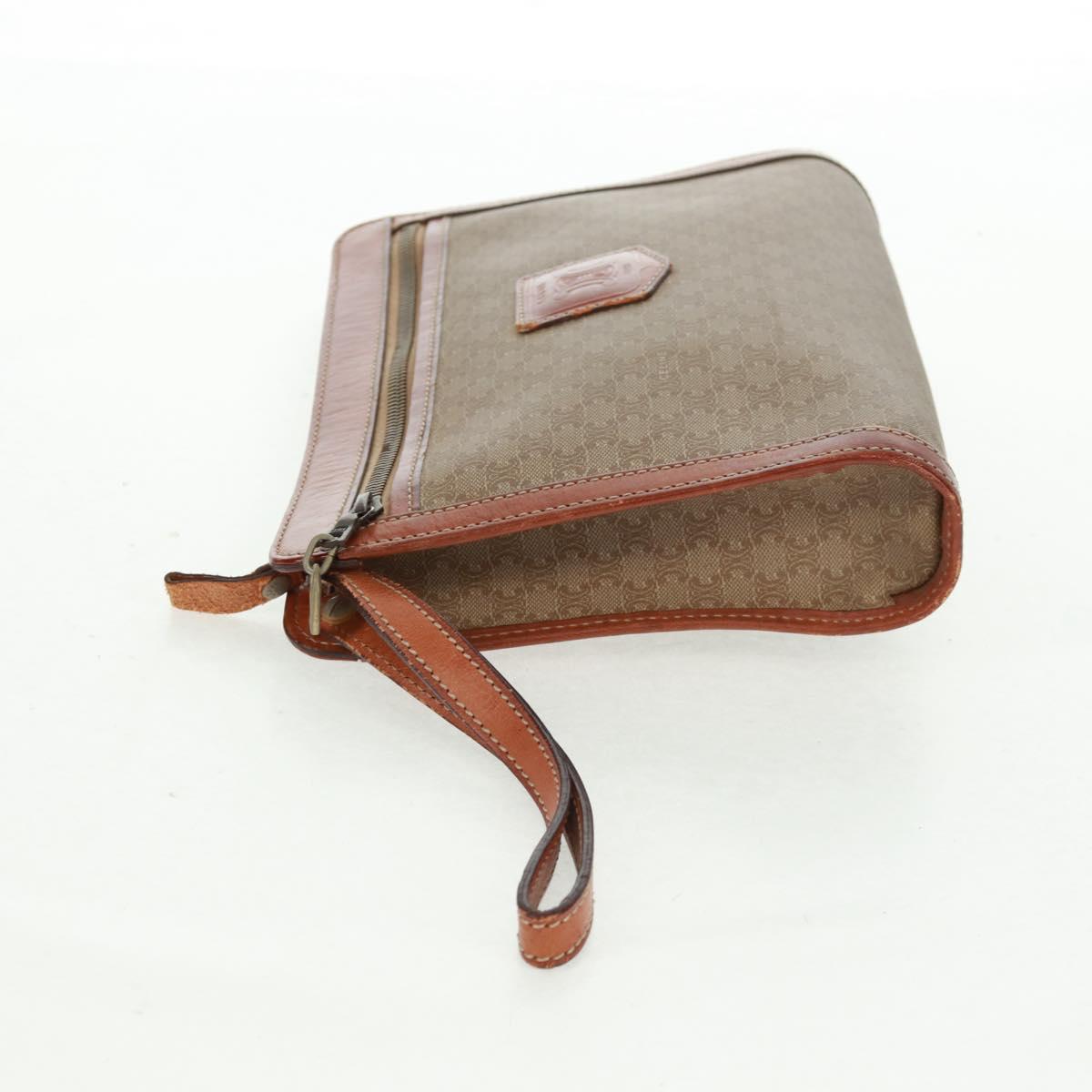 CELINE Macadam Canvas Bag PVC Leather Suede 3 Set Beige Orange Auth 158541