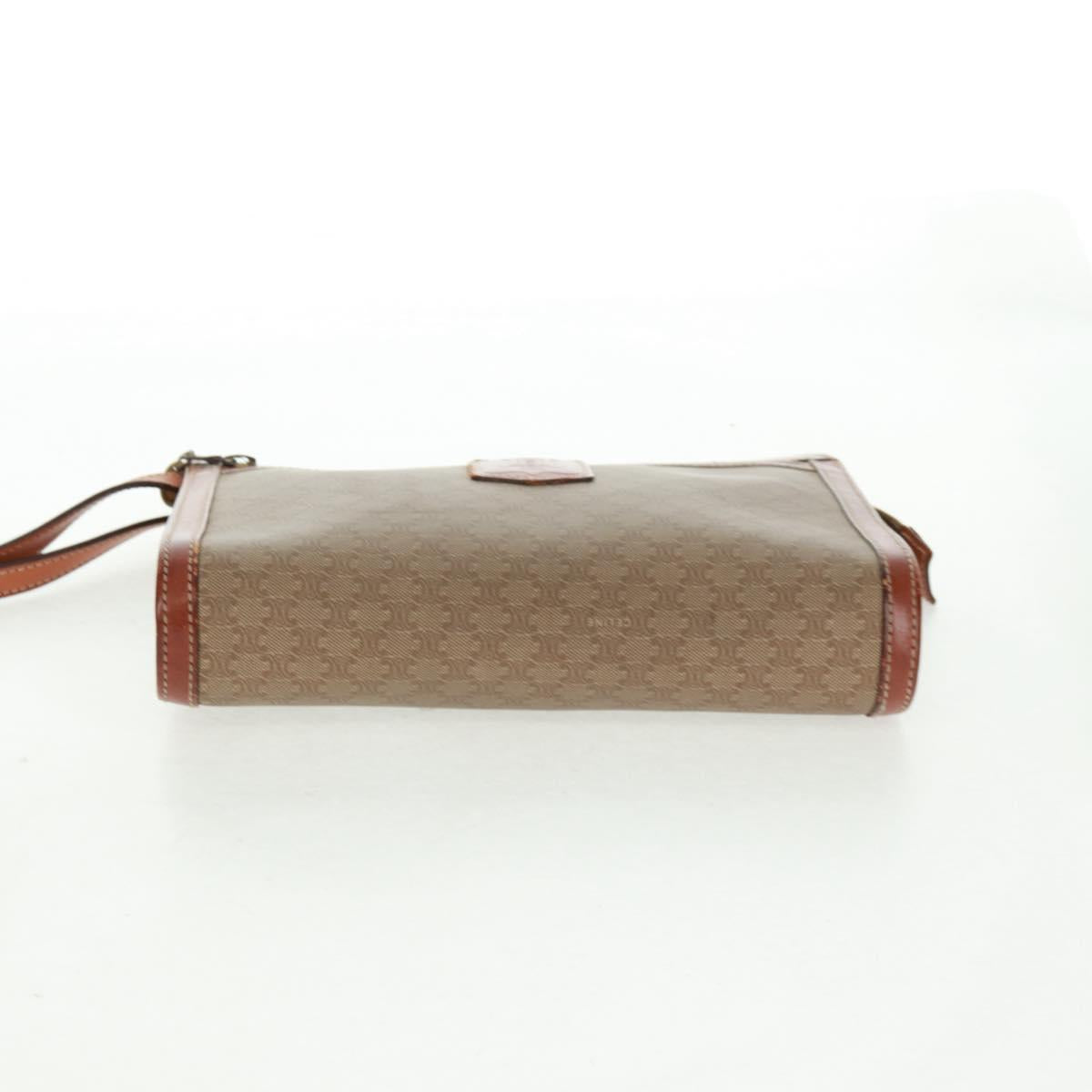 CELINE Macadam Canvas Bag PVC Leather Suede 3 Set Beige Orange Auth 158541