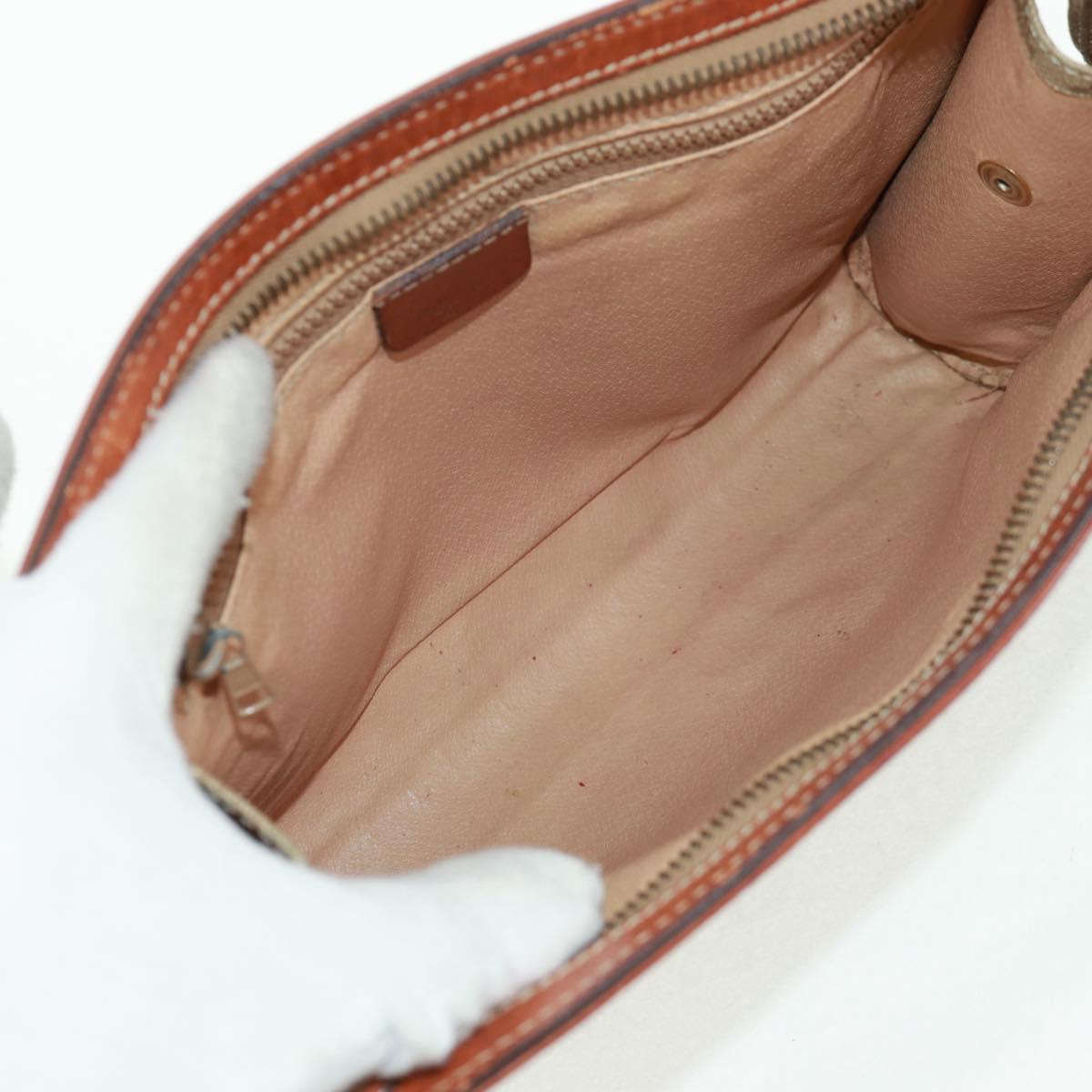 CELINE Macadam Canvas Bag PVC Leather Suede 3 Set Beige Orange Auth 158541