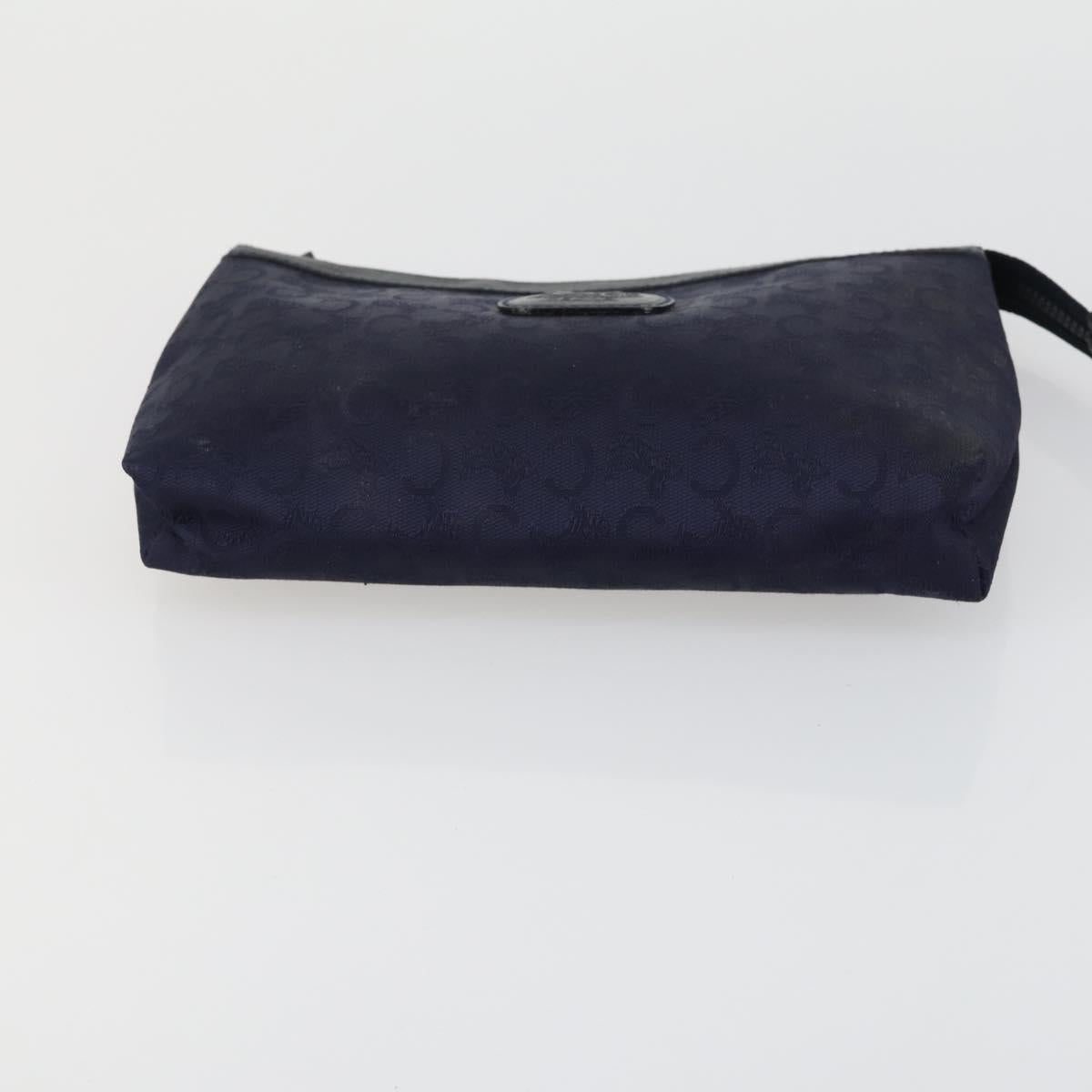 CELINE Macadam Canvas C Sulky Clutch Bag PVC 4 Set Brown Navy Auth 158543