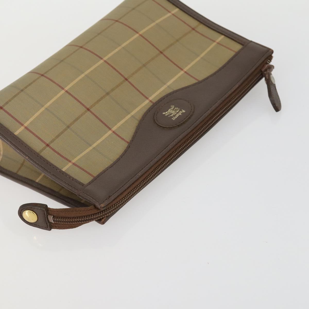 Burberrys Nova Check Clutch Bag Canvas Leather 2 Set Beige Auth 158544
