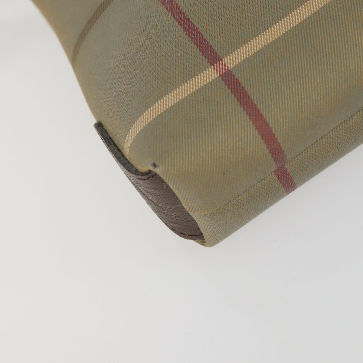 Burberrys Nova Check Clutch Bag Canvas Leather 2 Set Beige Auth 158544