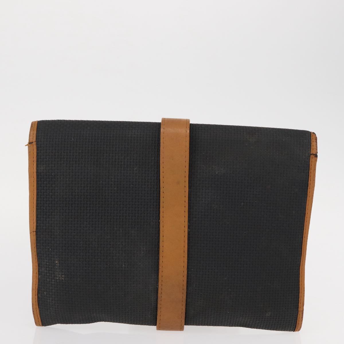 SAINT LAURENT MCM Vicetos Clutch Bag PVC Leather 2 Set Brown Black Auth 158545