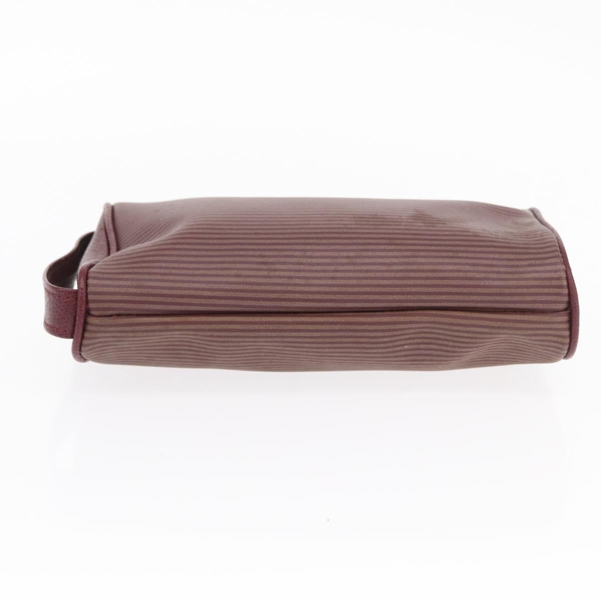 SAINT LAURENT Fendi Zucchino Canvas Clutch Bag 2 Set Beige Bordeaux Auth 158546
