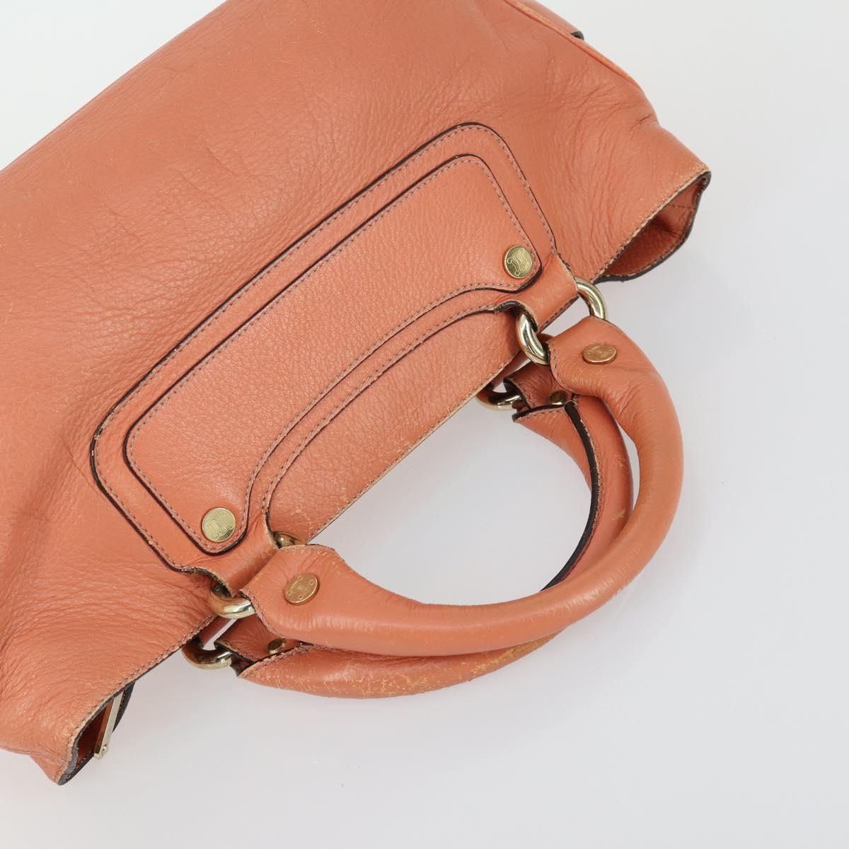 CELINE C Macadam Canvas Bag PVC Suede Leather 3 Set Brown Pink Auth 158549