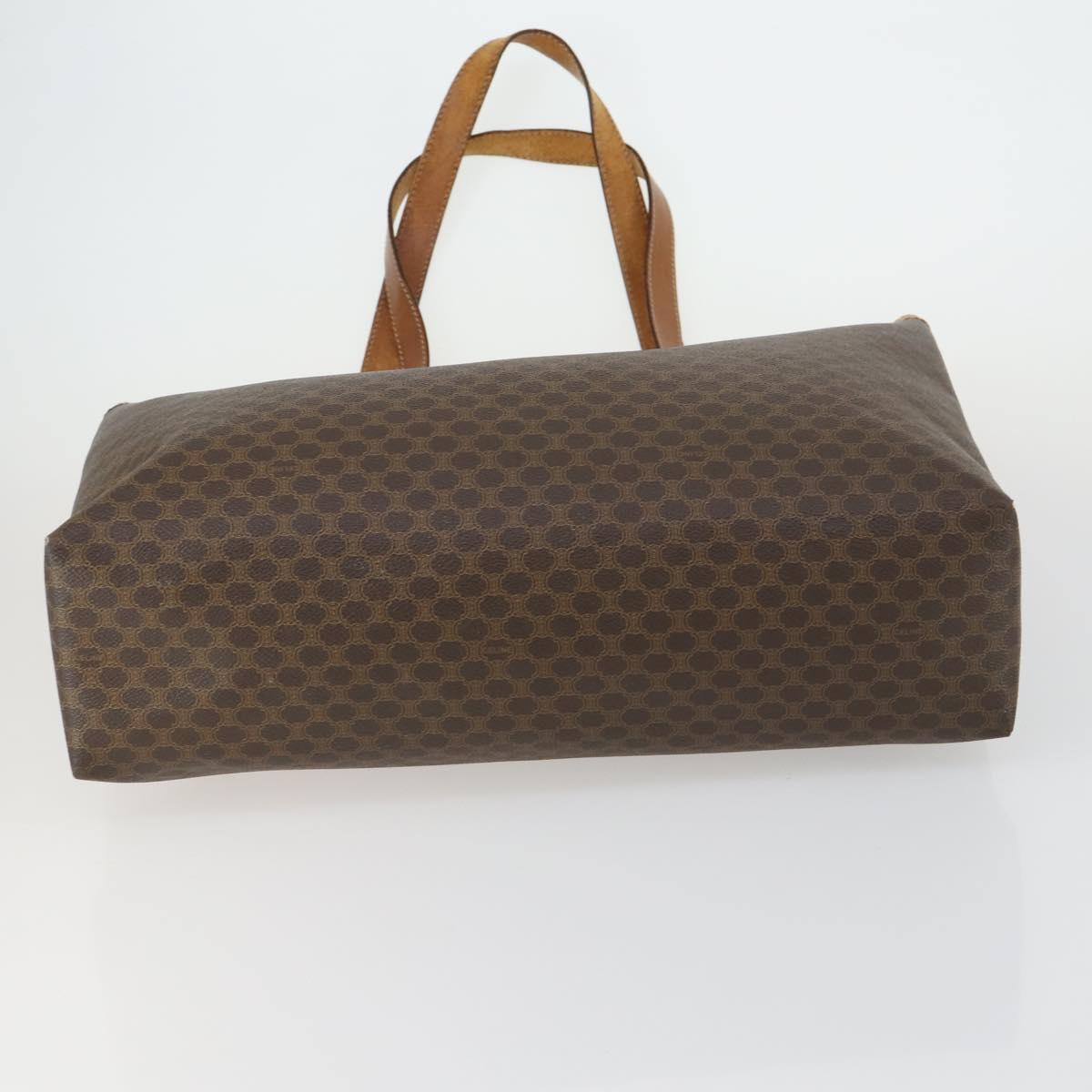 CELINE C Macadam Canvas Bag PVC Suede Leather 3 Set Brown Pink Auth 158549