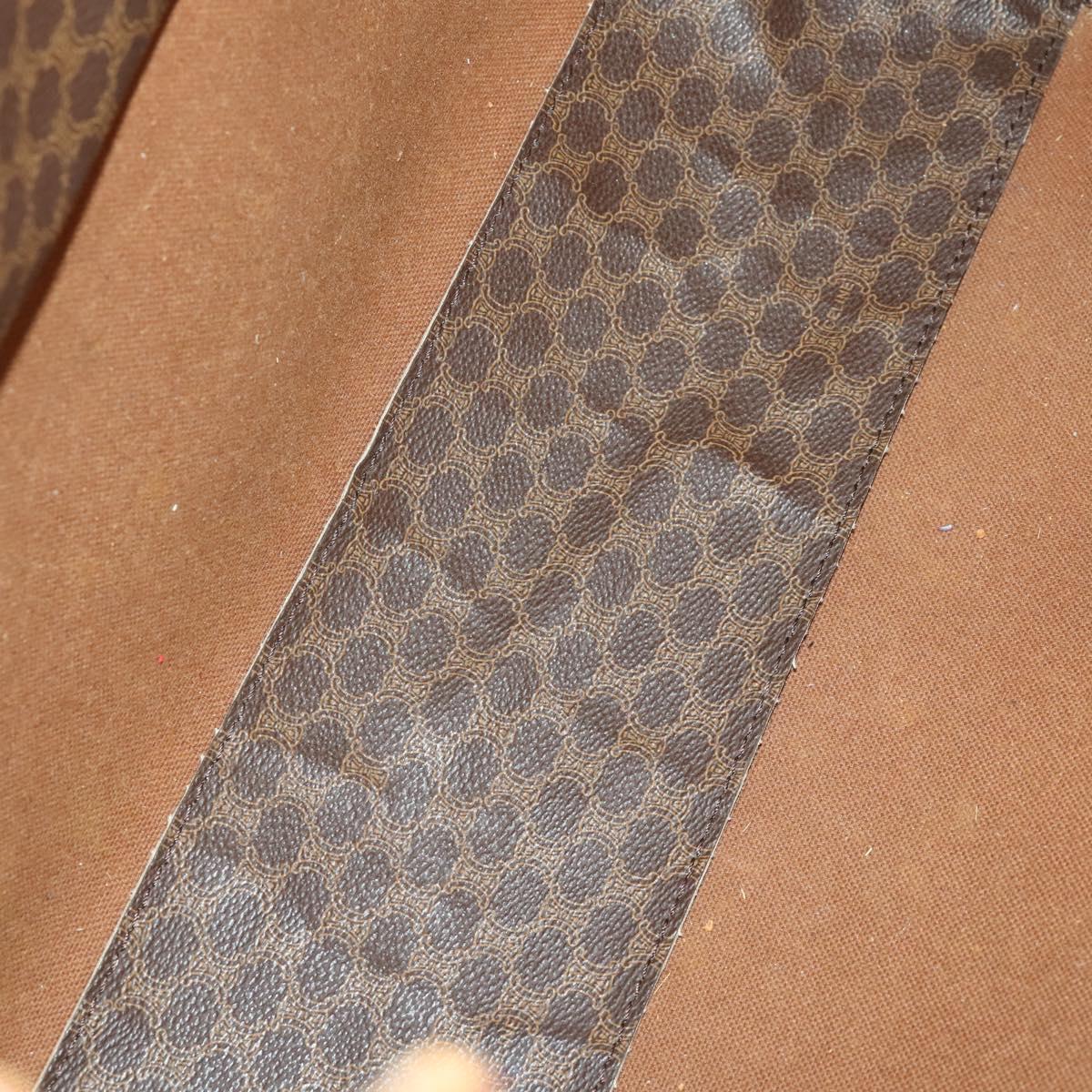 CELINE C Macadam Canvas Bag PVC Suede Leather 3 Set Brown Pink Auth 158549
