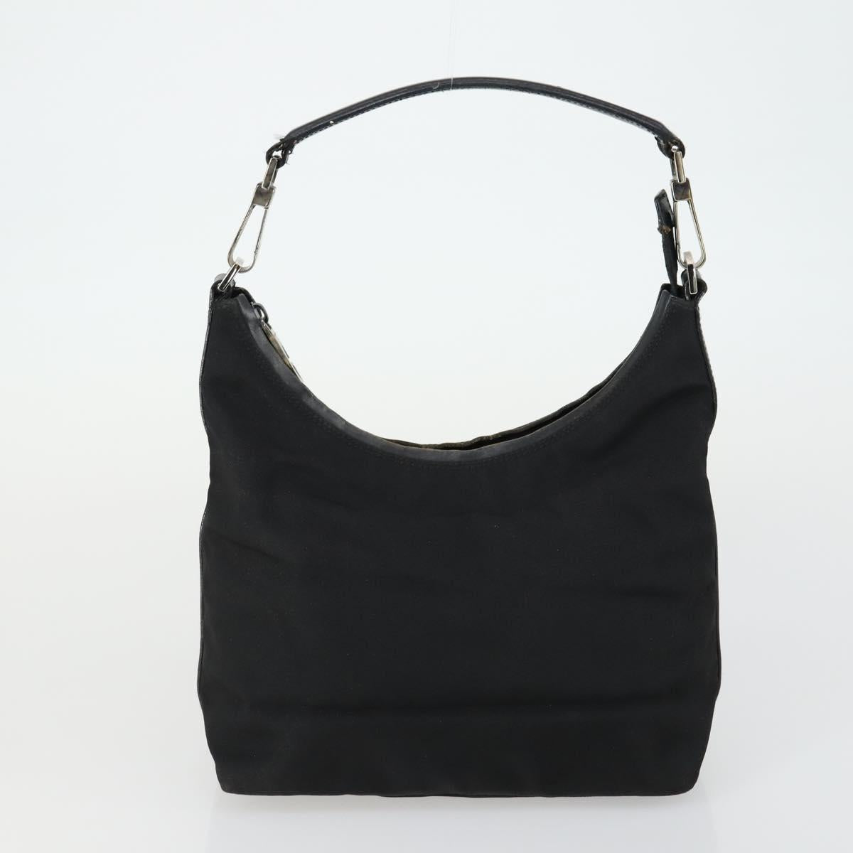 GUCCI Shoulder Bag Canvas Leather 4 Set Black Silver Red Auth 158552