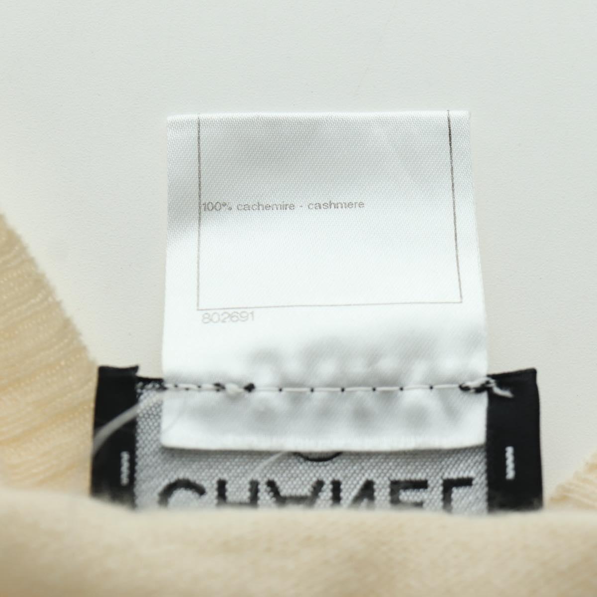 CHANEL Coco Chanel Knit Sweater Cashmere Beige CC Auth 158554SAM
