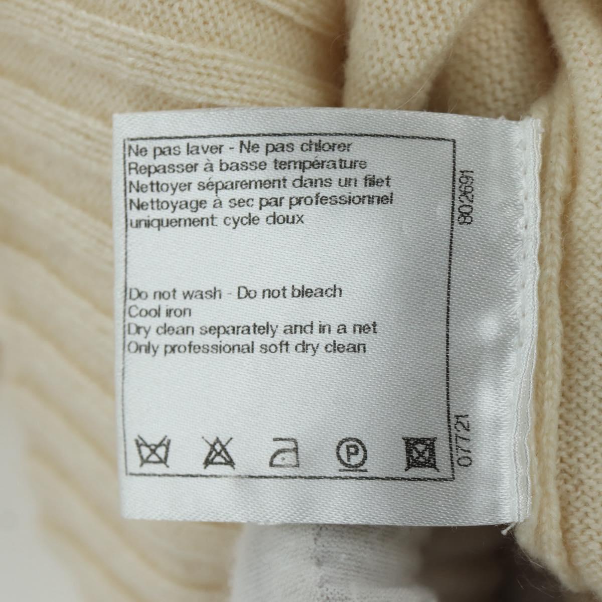 CHANEL Coco Chanel Knit Sweater Cashmere Beige CC Auth 158554SAM
