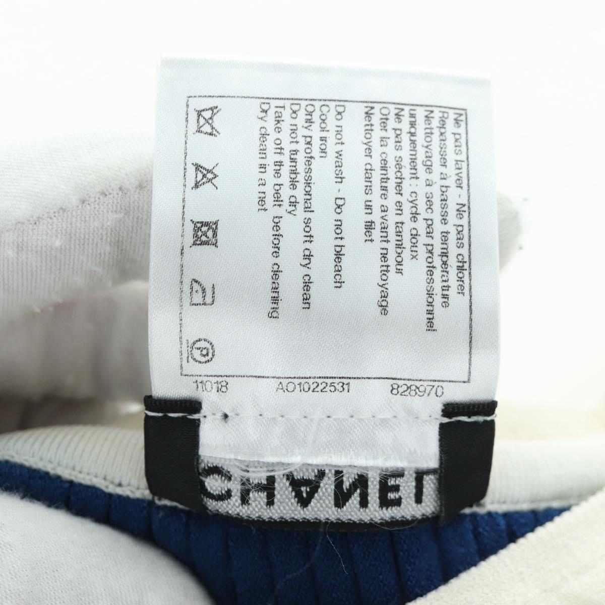 CHANEL Rib Knit Dress Cupra Blue CC Auth 158555M